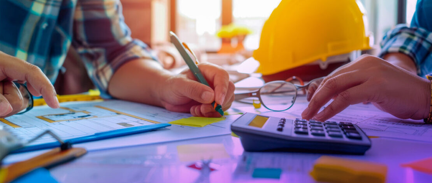 Canteiro de obras com trabalhadores - Legalize Obras